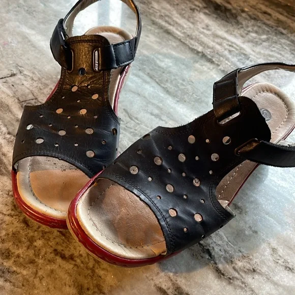 Black leather Remonte sandals - Picture 2 of 4